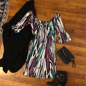 Scoop Neck Bell Sleeve Dress